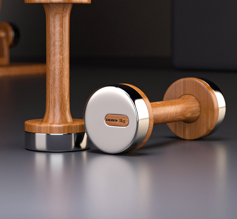 Home Gym Dumbbell Set - Wood & Steel Adjustable Dumbbell Set