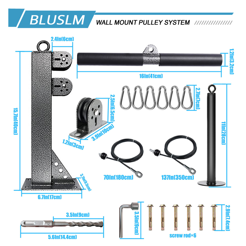 Wall-Mounted Gym Pulley System - Cable Pulley System 评论和价格