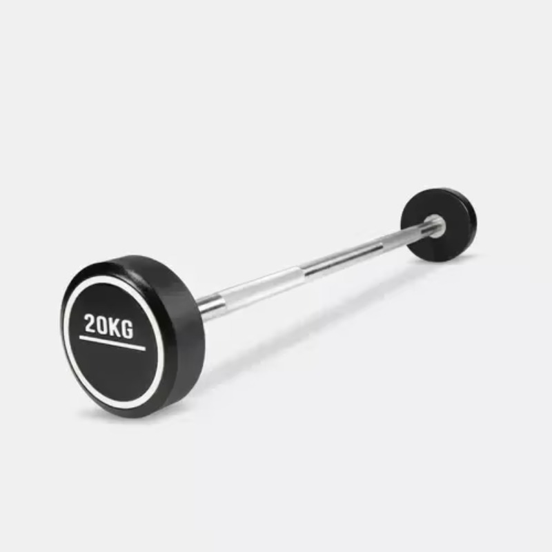 Round Rubber Coated Curl Fixed - Barbell Curl Bar 评论和价格