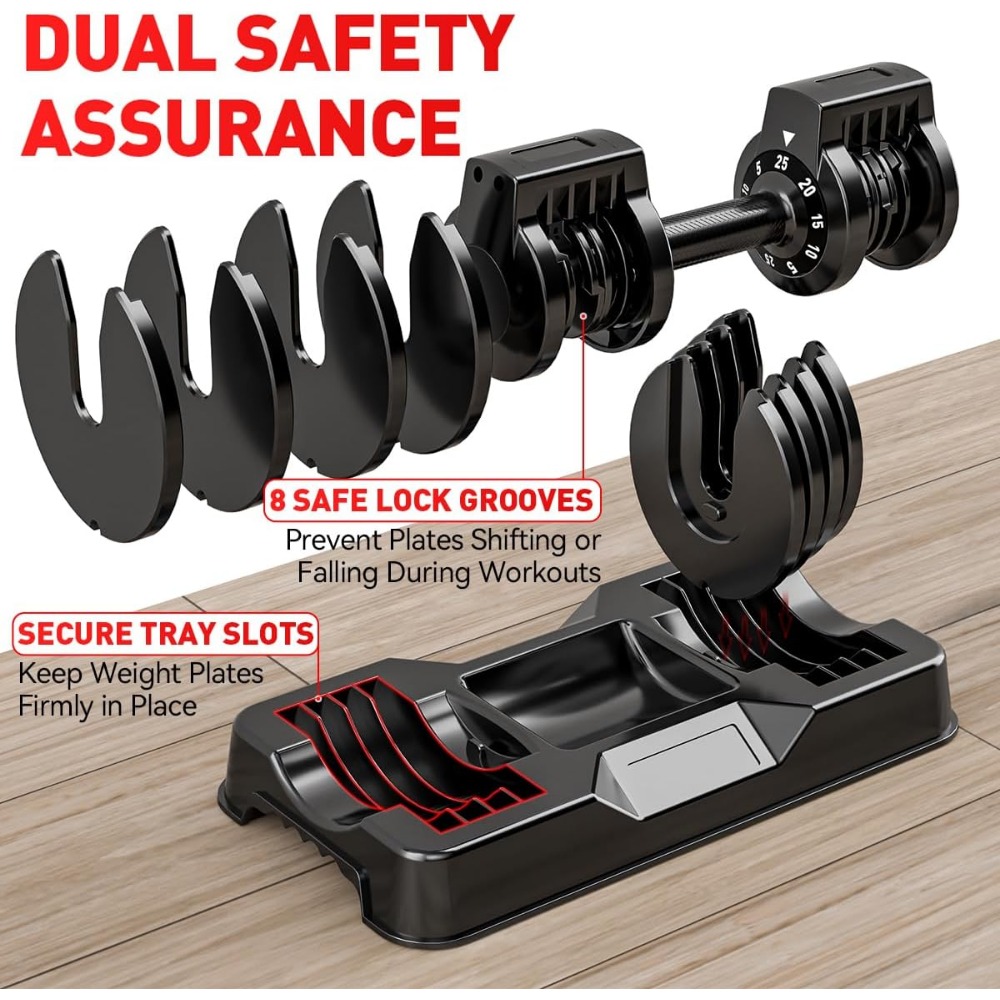 Adjustable Dumbbell Set, 50lbs - Home Gym Dumbbell Set 评论和价格