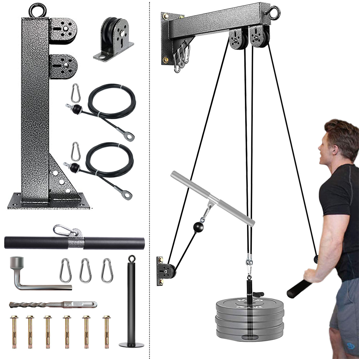 Fitness Wall Mounted Pulley Sy - Cable Pulley System 评论和价格